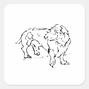 Cute Dachshund  – Personalised Dog Square Sticker