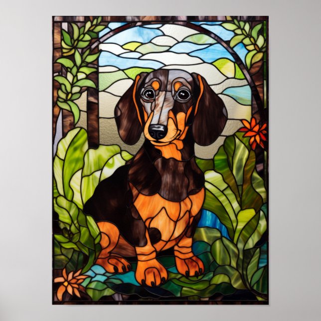 Cute Dachshund Portrait Poster (Front)