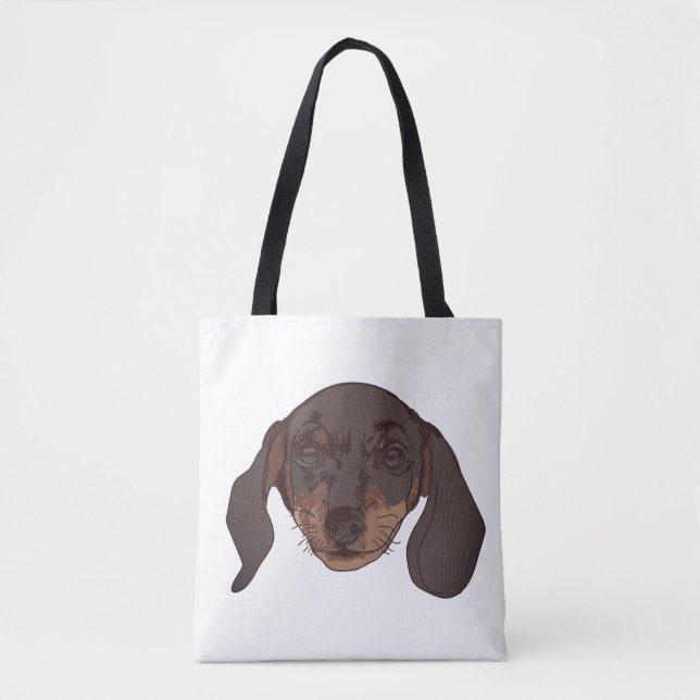 Cute Dachshund portrait Tote Bag (Front)