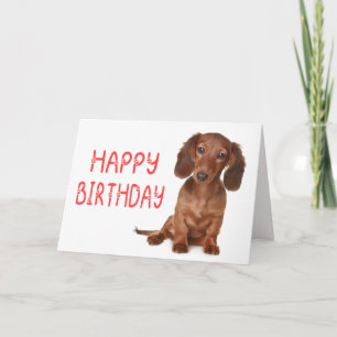 Cute Dachshund Puppy Dog Lover Happy Birthday Card