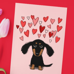 Cute Dachshund Puppy Dog Valentine's Day  Love Holiday Card