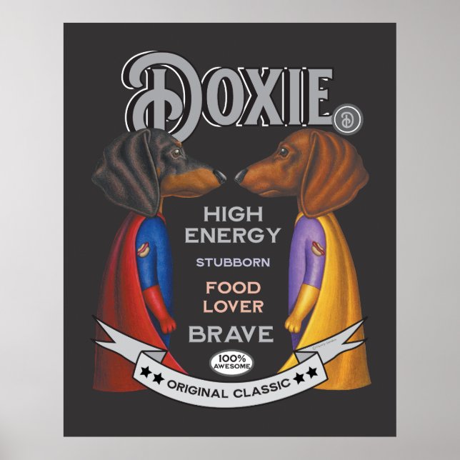 Cute Dachshund Superhero Team Poster (Front)