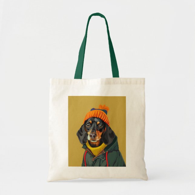 Cute Dachshund Tote Bag (Front)