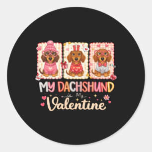 Cute Dachshund Valentine Gift For Dog Lovers And O Classic Round Sticker
