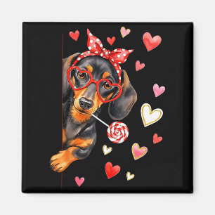 Cute Dachshund Valentines Day Heart Dog Mom Dog Lo Magnet