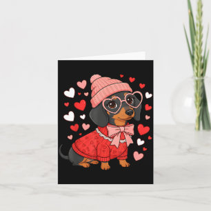 Cute Dachshund Valentine's Day Heart Lover Dog Mom Card