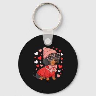Cute Dachshund Valentine's Day Heart Lover Dog Mom Key Ring