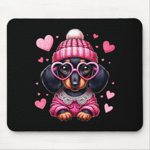 Cute Dachshund Valentines Heart Dog Lover Men Wome Mouse Pad
