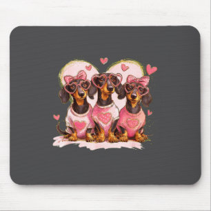 Cute Dachshund Valentines Heart Dog Lover Men Wome Mouse Pad