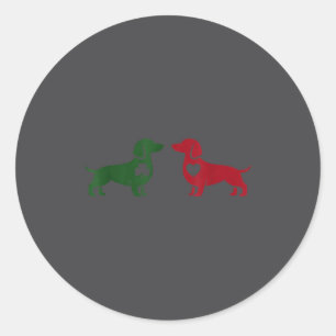 Cute Dachshund Valentines Patrick's Day Lover Dog  Classic Round Sticker