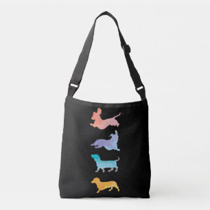 Cute Dachshund Watercolour Crossbody Bag