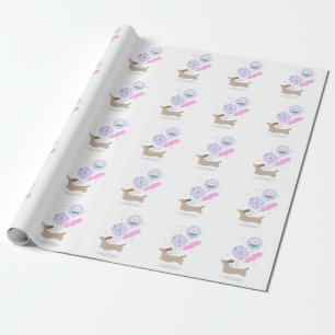 Cute Dachshund Weiner Dog Lover Party Pink Wrapping Paper