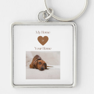 Cute Dachshund Welcome Dog Lover Home Gift Key Ring