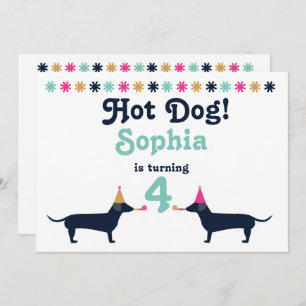 Cute Dachshund Wiener Dog Birthday Invitation. Invitation