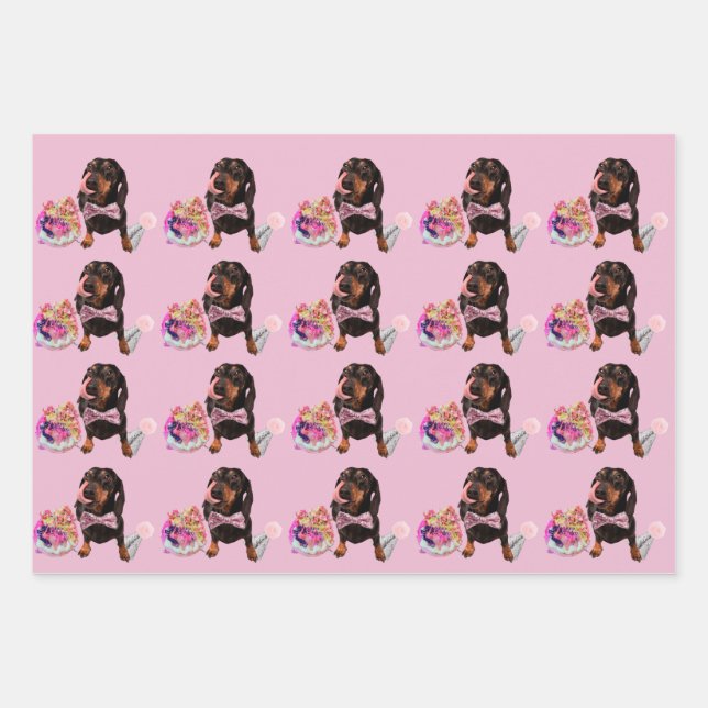 Cute Dachshund Wrapping Paper 48x73 cm (Front)