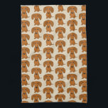 Cute Dachshunds Pattern Tea Towel<br><div class="desc">Wiener Dog Lover's Kitchen Towel</div>