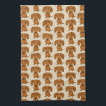 Cute Dachshunds Pattern Tea Towel<br><div class="desc">Wiener Dog Lover's Kitchen Towel</div>