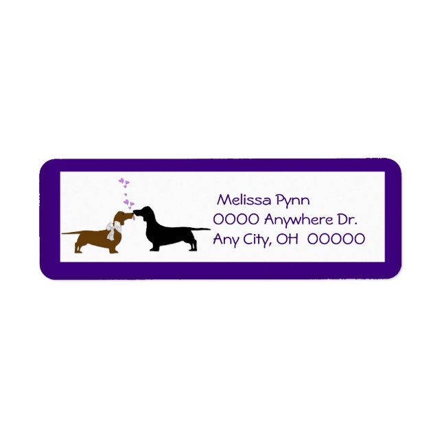 Cute Dachshunds Return Address Label (Front)