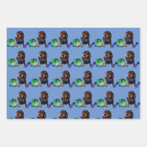 Cute DachsundLove Wrapping Paper 48x73cm