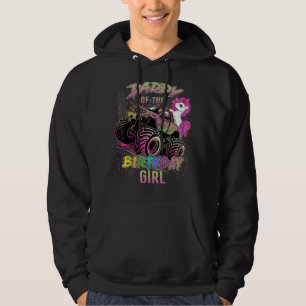 Cute Dad Of A Monster Truck Girl Birthday Girl Uni Hoodie