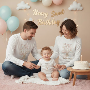 Cute Dad of the Bearly Birthday Girl T-Shirt Tri-Blend Shirt