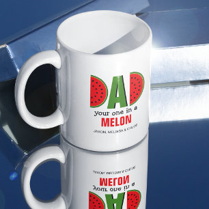 Cute Dad 'Your one in a Melon'   Children's Names Coffee Mug