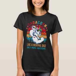 Cute Dadacorn Unicorn Dad Family Matching Father's T-Shirt
