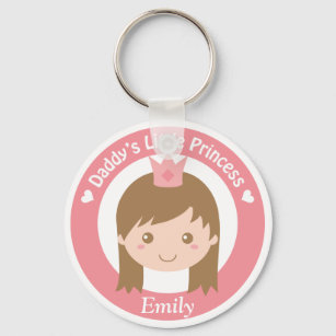 Cute Daddy Little Princess Daughter Personalised Key Ring