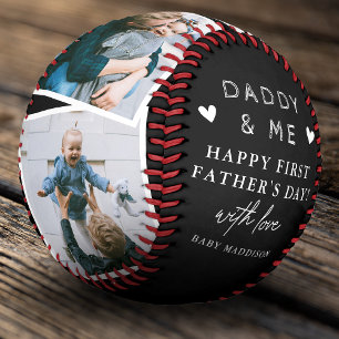 Cute 'Daddy & Me' Photo Collage 1st Father's Day Baseball