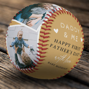Cute 'Daddy & Me' Photo Collage 1st Father's Day Baseball