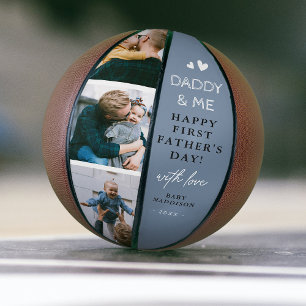 Cute 'Daddy & Me' Photo Collage 1st Father's Day Basketball