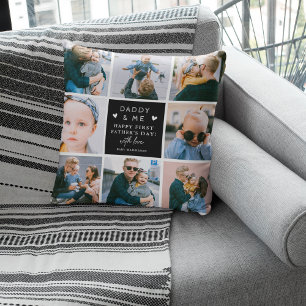 Cute 'Daddy & Me' Photo Collage 1st Father's Day  Cushion