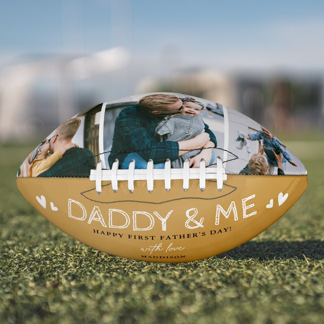 Cute 'Daddy & Me' Photo Collage 1st Father's Day Football (Creator Uploaded)
