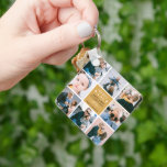 Cute 'Daddy & Me' Photo Collage 1st Father's Day  Key Ring<br><div class="desc">Create your own 'Daddy & Me' Keepsake Photo Double-Sided Keychain. Design features 8 trendy insta square pictures of your choice, the cute text 'Daddy & Me' with two little hearts - Happy First Father's Day! a 'with love' in elegant calligraphy script and a the name of whom it's from. A...</div>