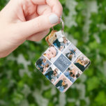 Cute 'Daddy & Me' Photo Collage 1st Father's Day  Key Ring<br><div class="desc">Create your own 'Daddy & Me' Keepsake Photo Double-Sided Keychain. Design features 8 trendy insta square pictures of your choice, the cute text 'Daddy & Me' with two little hearts - Happy First Father's Day! a 'with love' in elegant calligraphy script and a the name of whom it's from. A...</div>