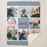Cute 'Daddy & Me' Photo Collage 1st Father's Day Sherpa Blanket<br><div class="desc">Create your own 'Daddy & Me' Keepsake Photo Blanket. Design features 8 trendy insta square pictures of your choice, the cute text 'Daddy & Me' with two little hearts - Happy First Father's Day! a 'with love' in elegant calligraphy script and a the name of whom it's from. A beautiful...</div>