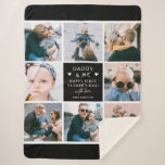 Cute 'Daddy & Me' Photo Collage 1st Father's Day Sherpa Blanket<br><div class="desc">Create your own 'Daddy & Me' Keepsake Photo Blanket. Design features 8 trendy insta square pictures of your choice, the cute text 'Daddy & Me' with two little hearts - Happy First Father's Day! a 'with love' in elegant calligraphy script and a the name of whom it's from. A beautiful...</div>