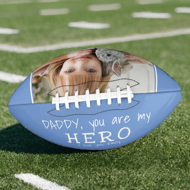 Cute Daddy you are my Hero Father`s Day Photo Football (Creator Uploaded)