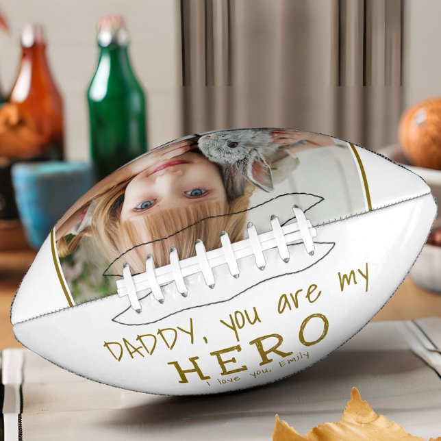 Cute Daddy you are my Hero Father`s Day Photo Football (Creator Uploaded)
