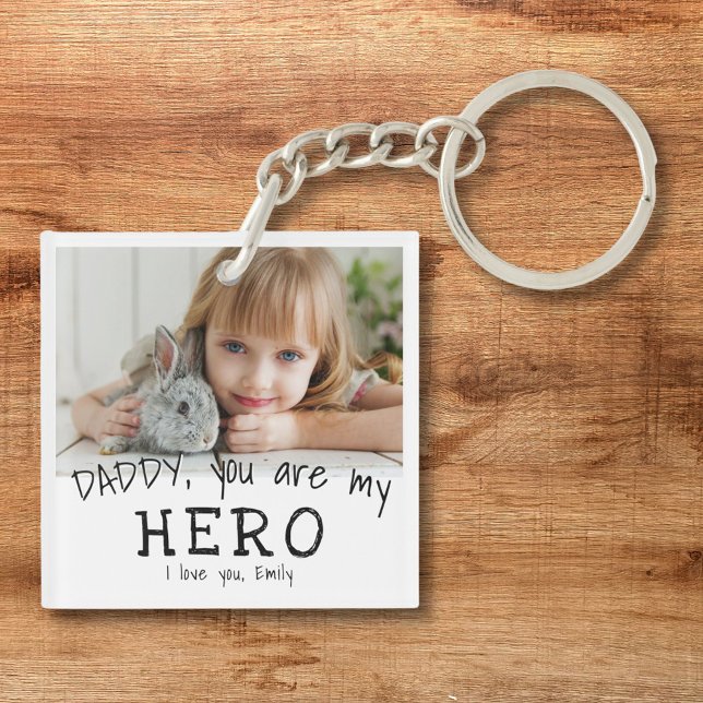 Cute Daddy you are my Hero Father`s Day Photo Key Ring (Creator Uploaded)
