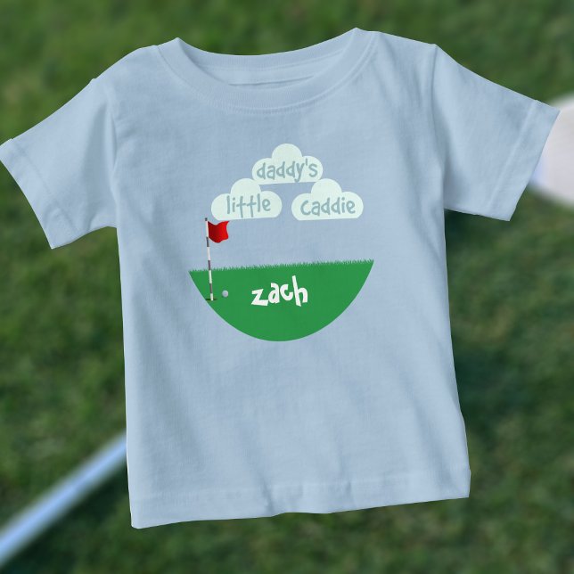 Cute Daddy's Little Caddie Junior Golfer Baby T-Shirt (Creator Uploaded)