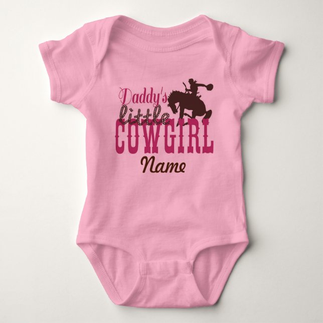 Cute Daddy's Little Cowgirl" Baby Bodysuit (Front)