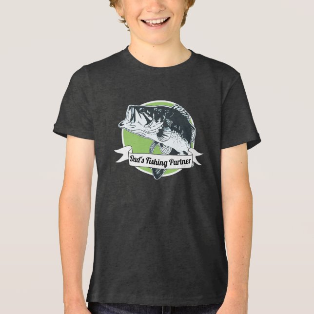 Cute Dad's Fishing Partner Largemouth Bass Tri-Blend Shirt (Front)