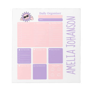 Cute daily organiser with name  notepad