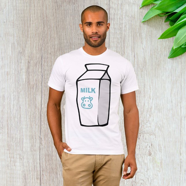 Cute Dairy Cow Cartoon Milk Carton Illustration  T-Shirt (Creator Uploaded)