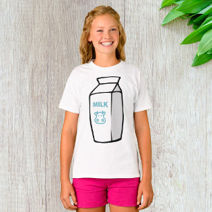 Cute Dairy Cow Cartoon Milk Carton Illustration T-Shirt