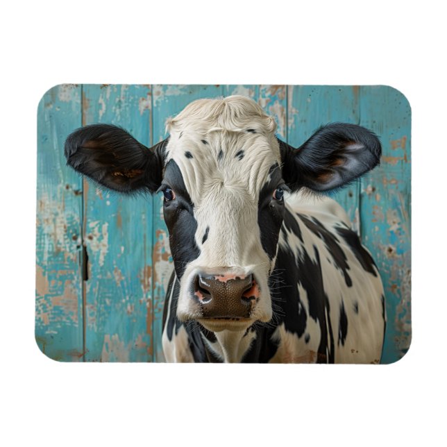 Cute Dairy Cow Farmhouse Painting Magnet (Horizontal)