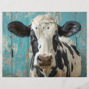 Cute Dairy Cow Farmhouse Painting Scrapbook Paper