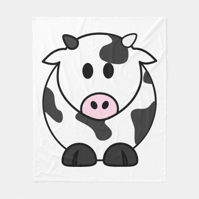 Cute Dairy Cow Fleece Blanket (Front)