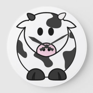 Cute Dairy Cow Large Clock
